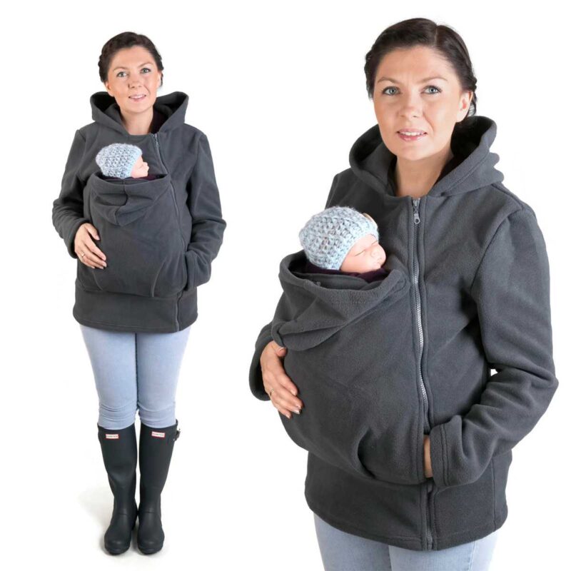 Fun2bemum babywearing fleece jacket graphite