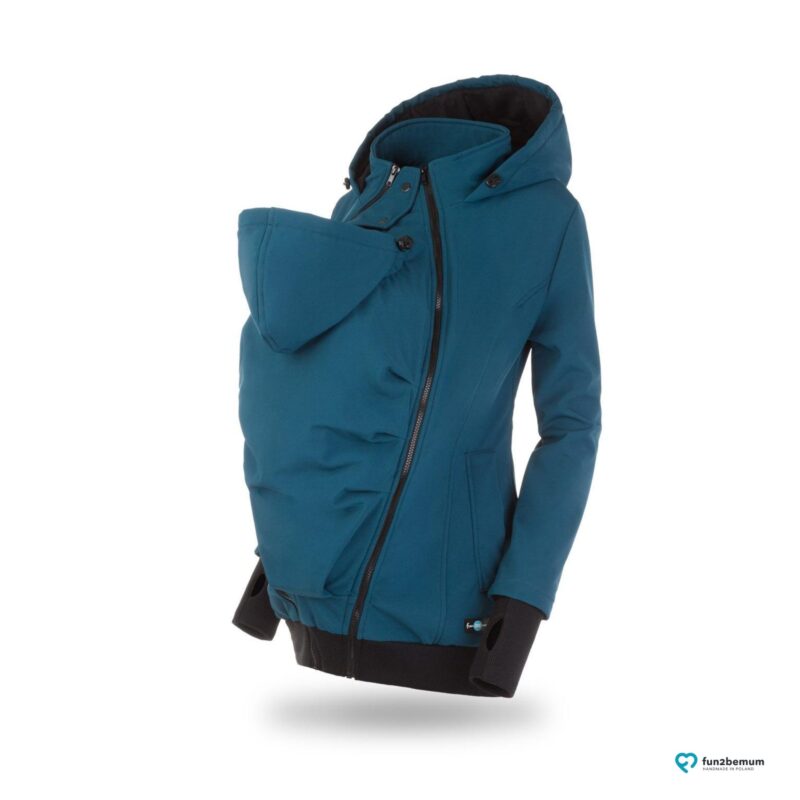 Fun2bemum babywearing softshell jacket Everest do noszenia-4 petrol green front