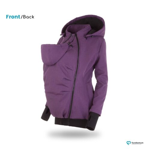Fun2bemum babywearing softshell jacket Everest maternity purple melange kurtka ciazowa do noszenia