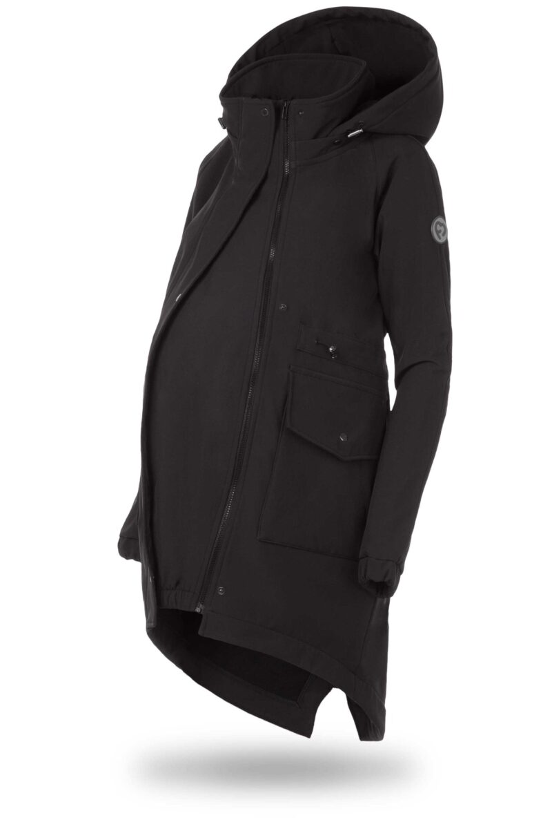 Fun2bemum kurtka parka softshell do noszenia dzieci babywearing maternity jacket black czarny 4