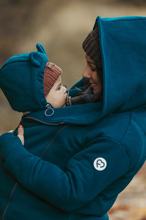 Fun2bemum babywearing maternity coat kaya plaszcz do noszenia ciazowy oversize petrol butelkowa zielen