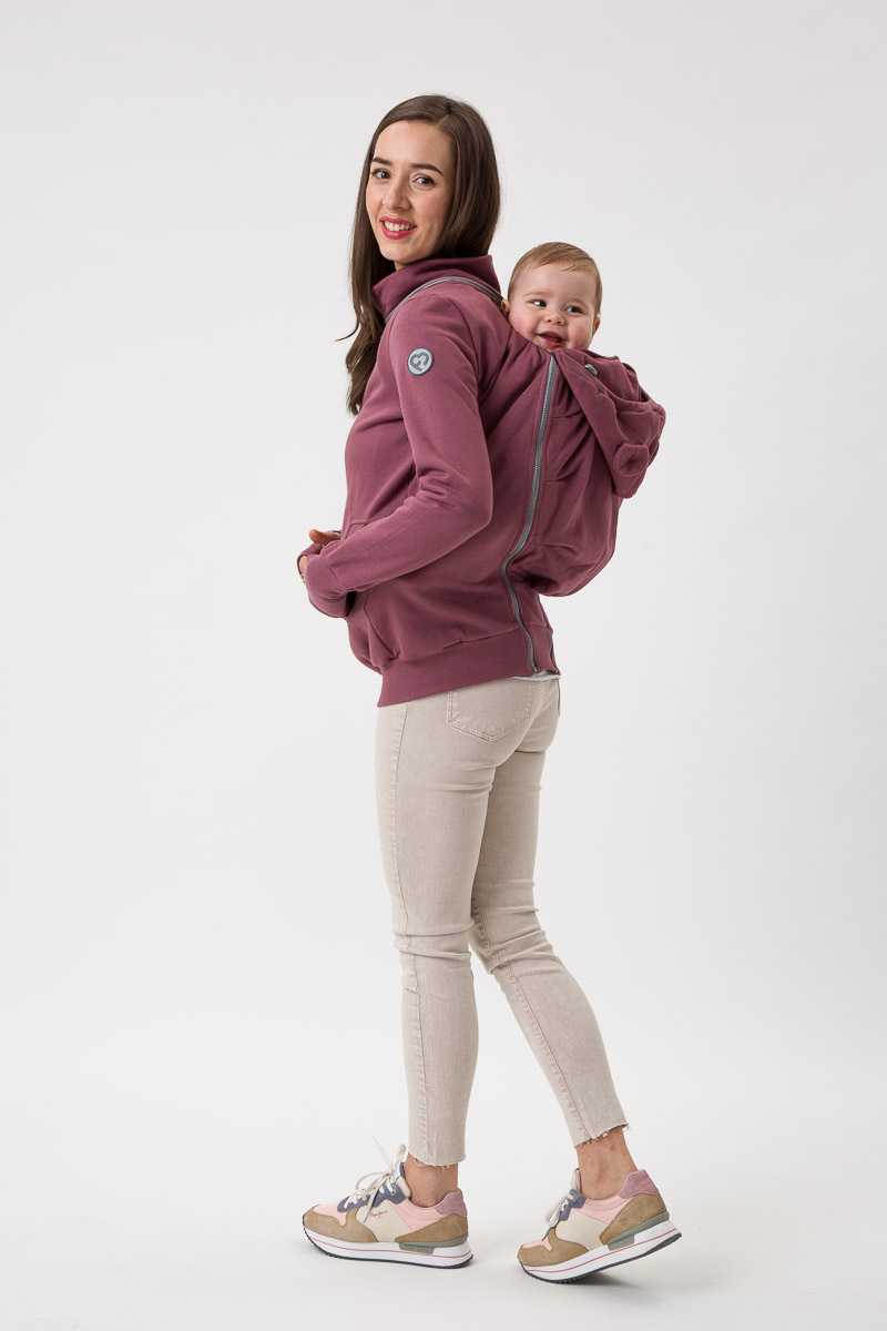 Fun2bemum babywearing sweatshirt Pola maternity bluza do noszenia ciazowa brazowy roz rose brown 5
