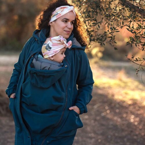 Fun2bemum parka coat petrol maternity softshell kurtka do noszenia dzieci2