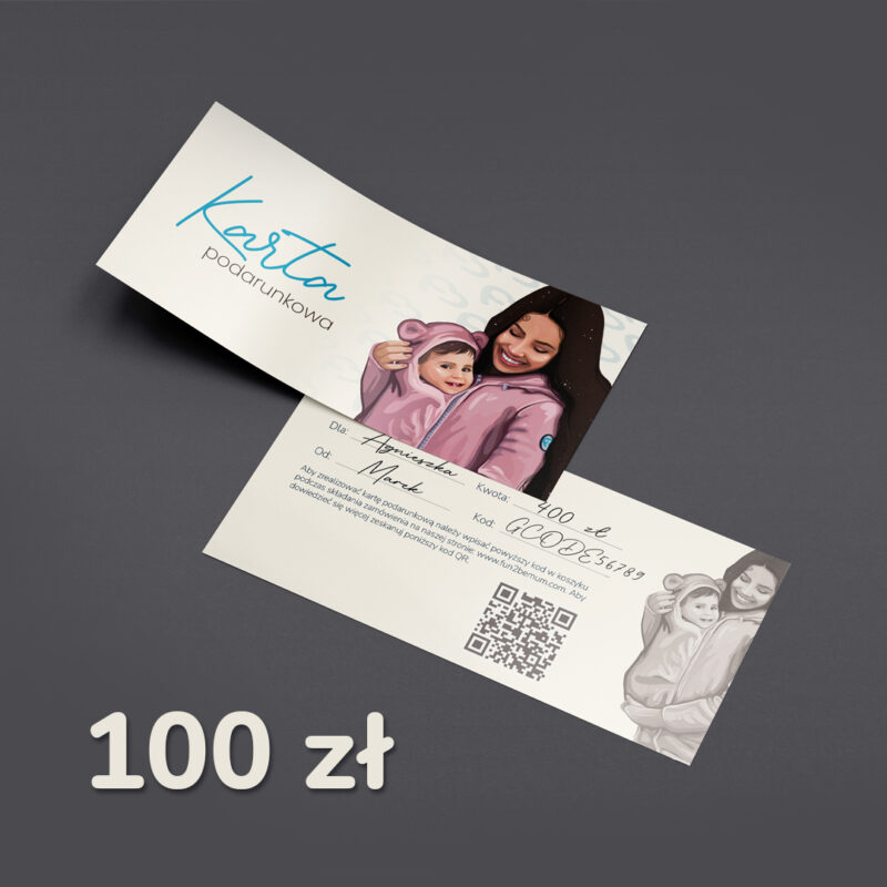 Papierowa karta podarunkowa Fun2bemum gift card voucher 100
