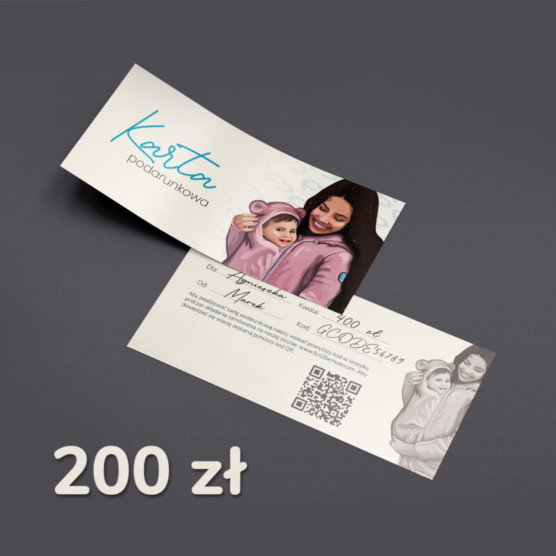 Papierowa karta podarunkowa Fun2bemum gift card voucher 200