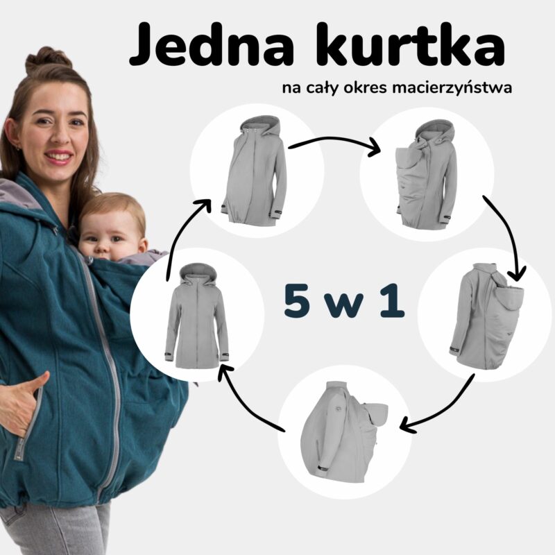 Fun2bemum babywearing jacket enigma 5 w 1 jedna kurtka na caly okres macierzynstwa 7