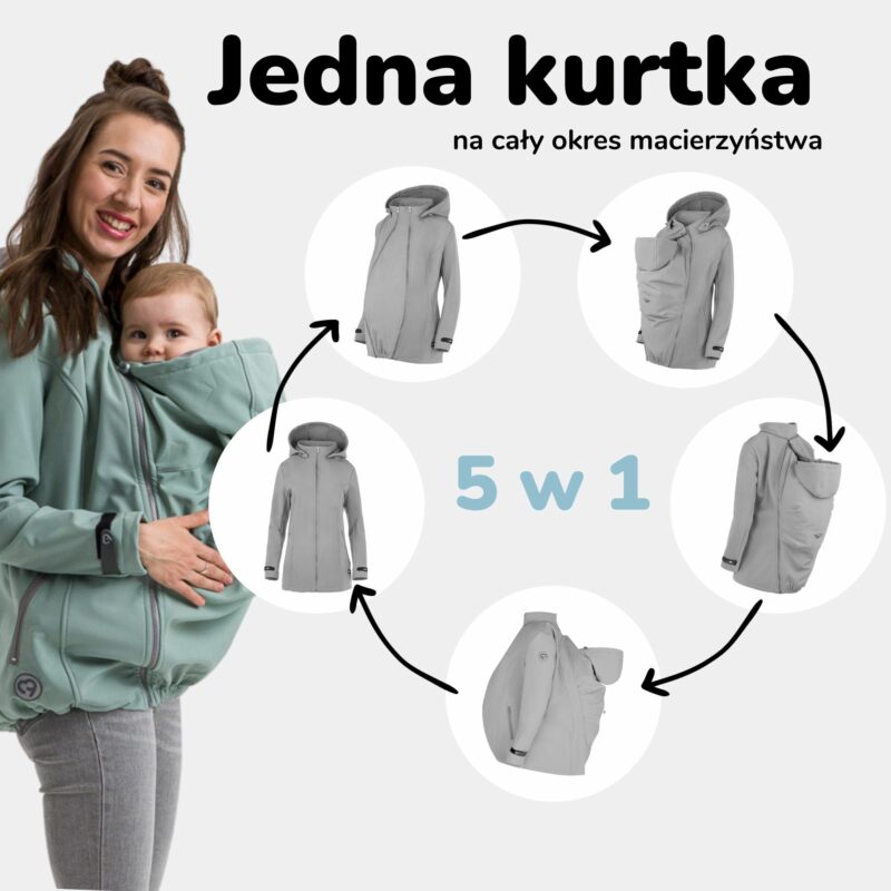 Fun2bemum babywearing jacket enigma 5 w 1 jedna kurtka na caly okres macierzynstwa 8