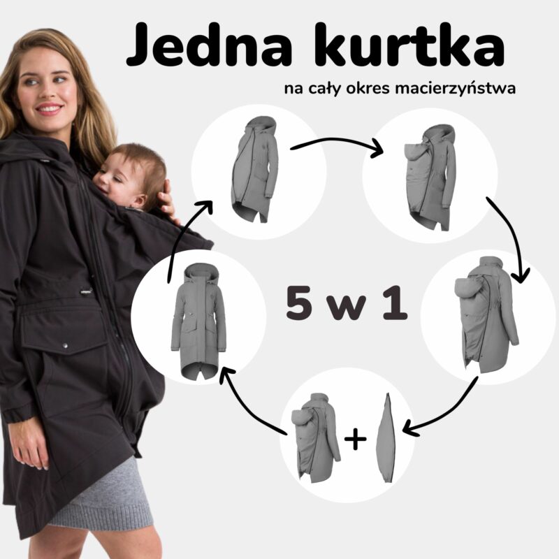 Fun2bemum babywearing jacket parka 5 w jedna kurtka na caly okres macierzynstwa 6