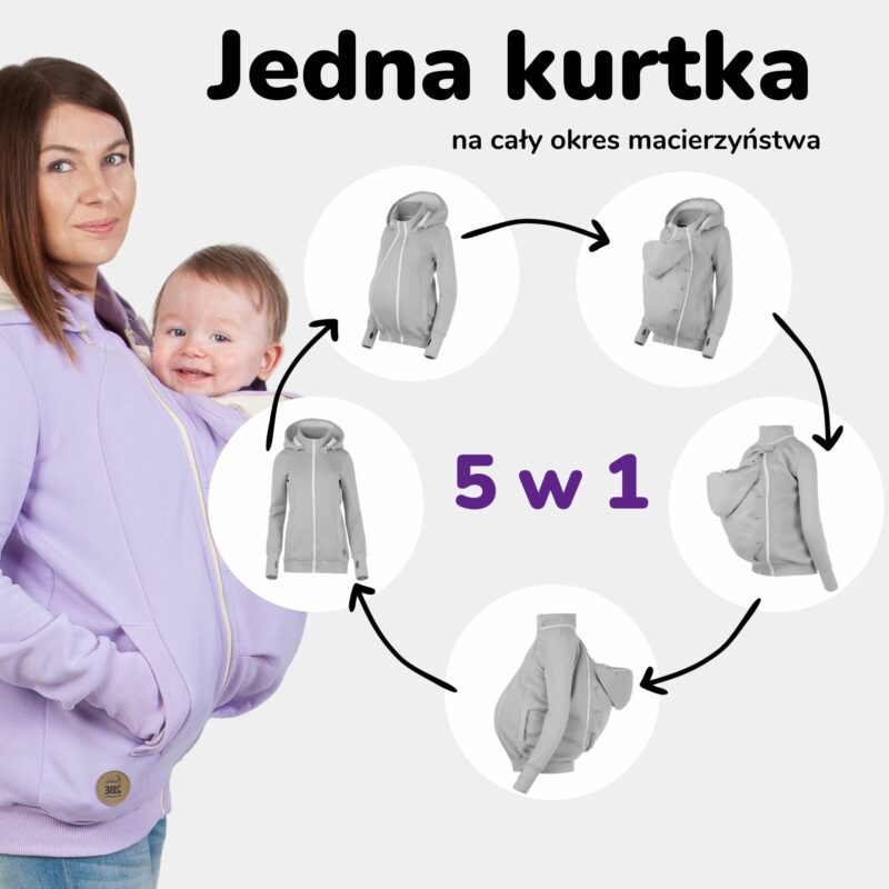 Fun2bemum babywearing jacket pola 5 w 1 jedna kurtka na caly okres macierzynstwa 5